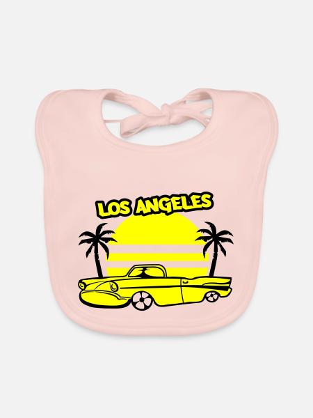 Los Angeles Lowrider - Baby Bio-Lätzchen - Rose - Vorne