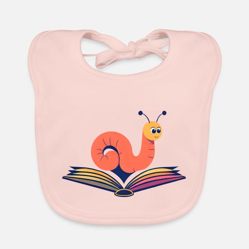 Lebendiger Bücherwurm Baby Bio-Lätzchen