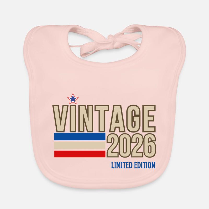 Vintage 2026 limited edition - Bavoir bio Bébé - rose