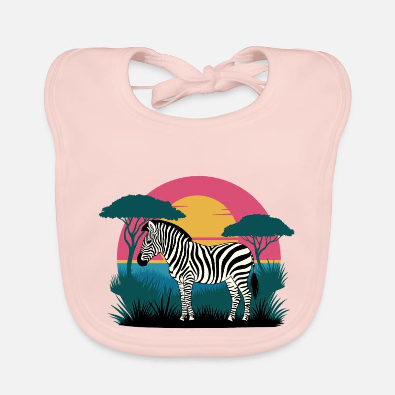 Zèbre du coucher de soleil Bavoir bio Bébé