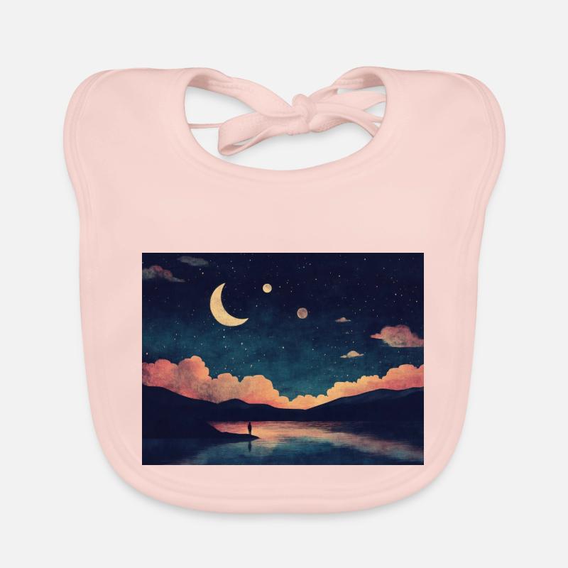 Le lac - Bavoir bio Bébé - rose