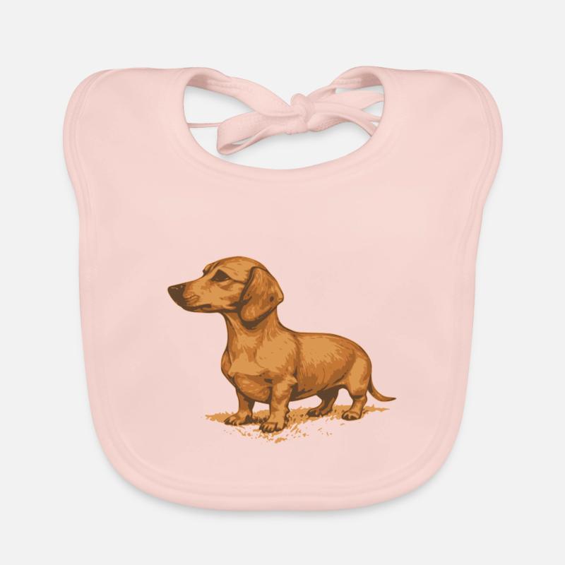 Brown Dachshund Organic Baby Bibs