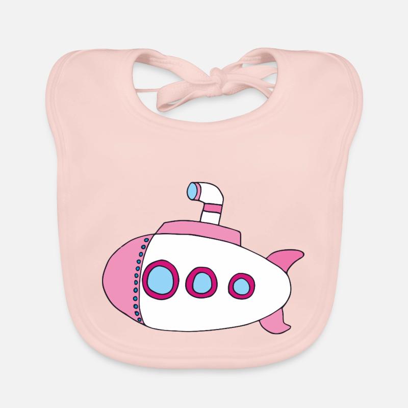 Submarine Pink Organic Baby Bibs