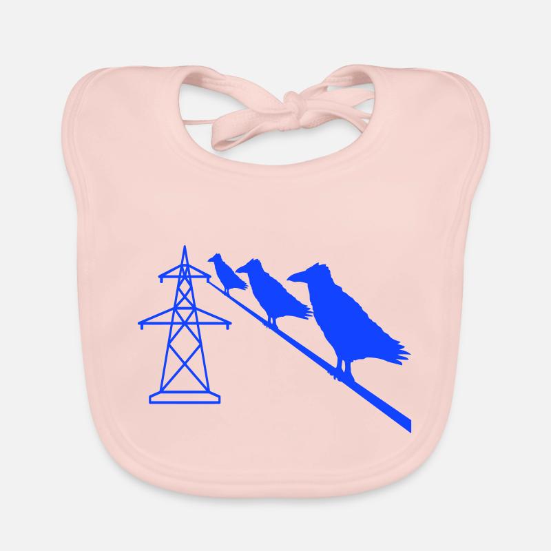 3 Ravens Sitting Power Cable Rope Power Cable Route Organic Baby Bibs