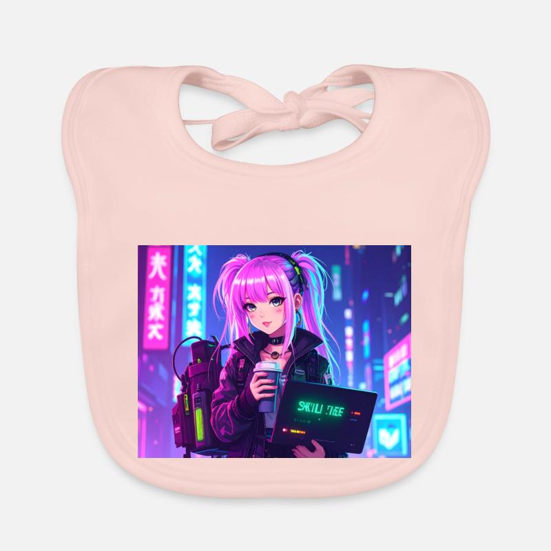Pink Coder Girl – Skill: cute & stylisch Baby Bio-Lätzchen