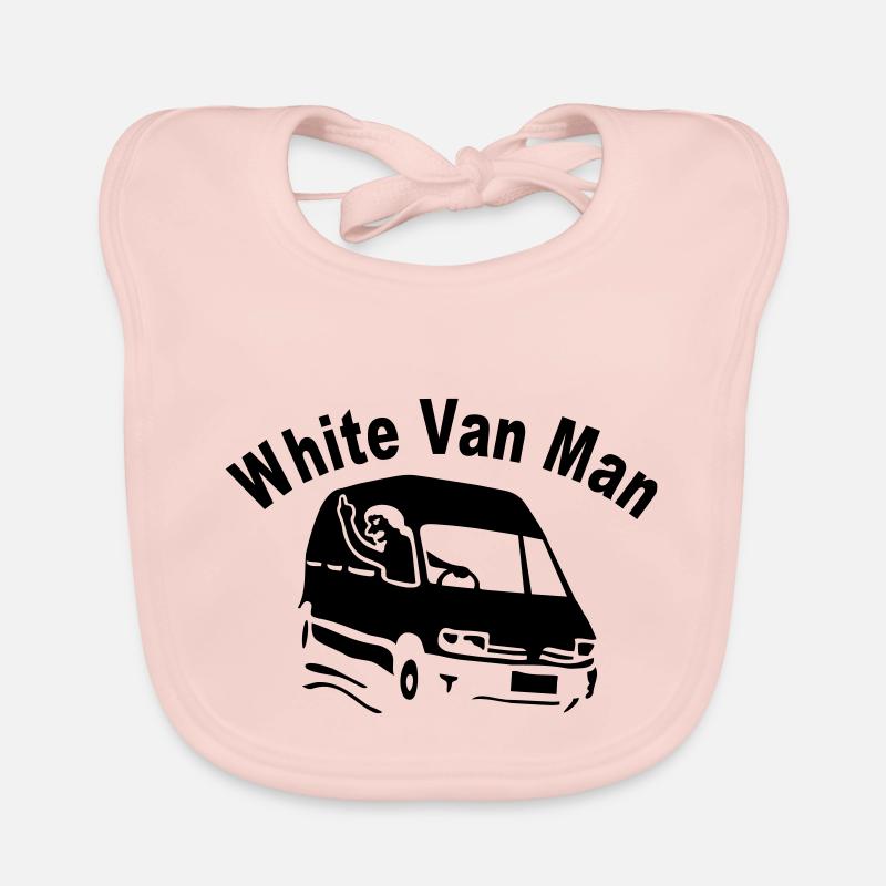 White Van Man For Dark Shirts Organic Baby Bibs