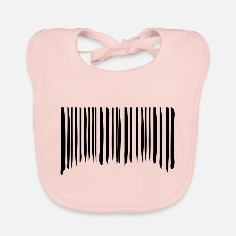 Barcode Striche Linien Gekritzelt Strichcode Scan Baby Bio-Lätzchen