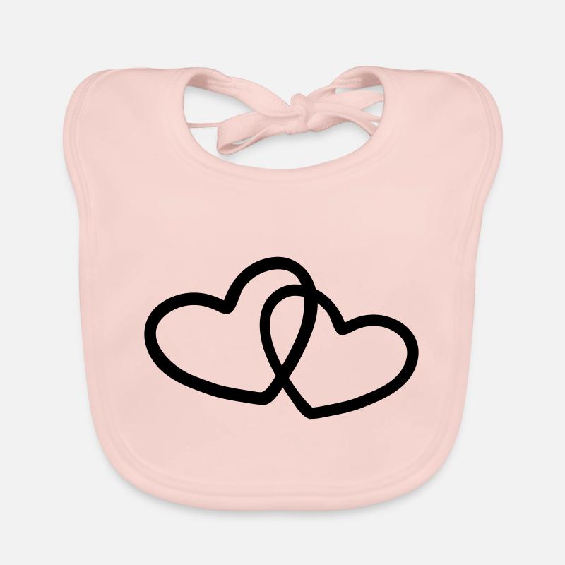 Deux coeurs 1 Bavoir bio Bébé