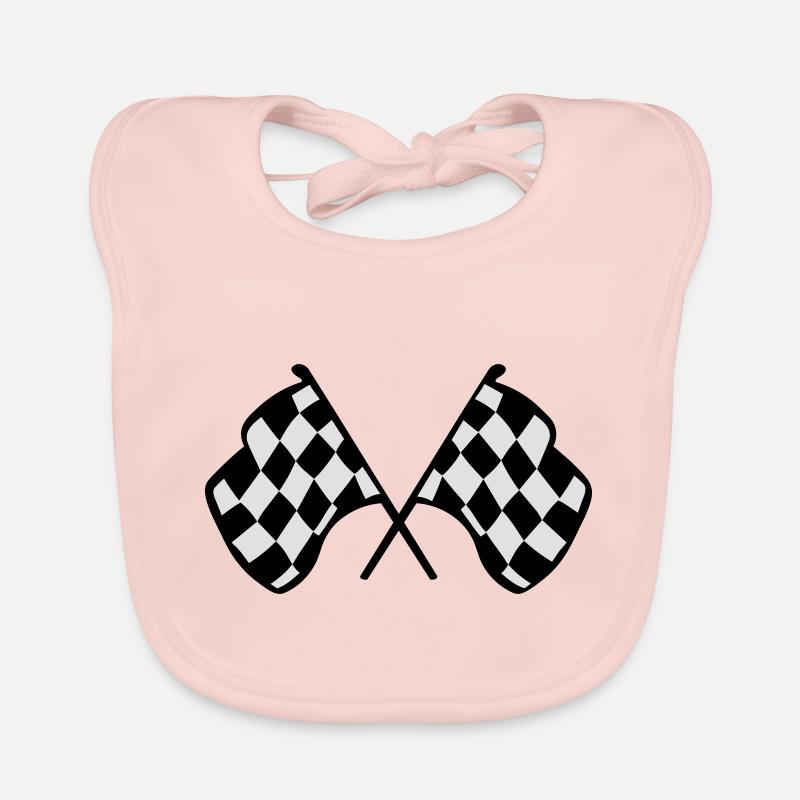 Drapeaux de course à damier Bavoir bio Bébé