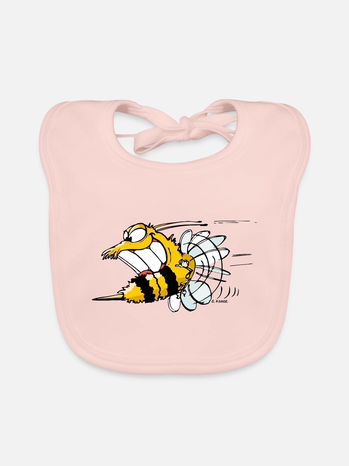 Wespen-Joe - Baby Bio-Lätzchen - Rose - Vorne