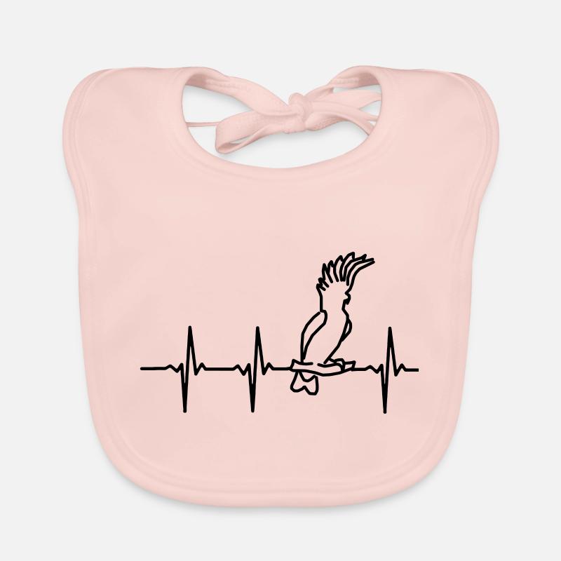 Mon cœur bat pour perroquets - Bavoir bio Bébé - rose