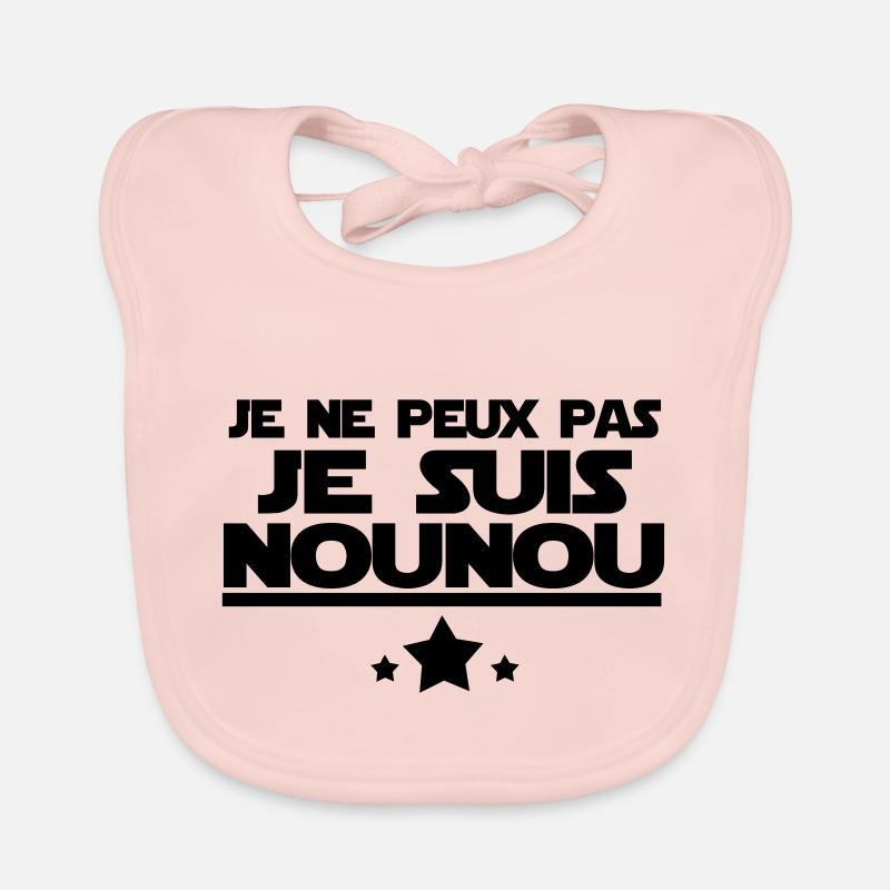 je suis nounou - Bavoir bio Bébé - rose