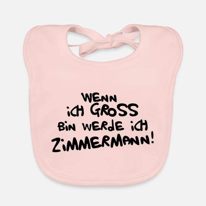 Ich werde Zimmermann - Baby Bio-Lätzchen - Rose
