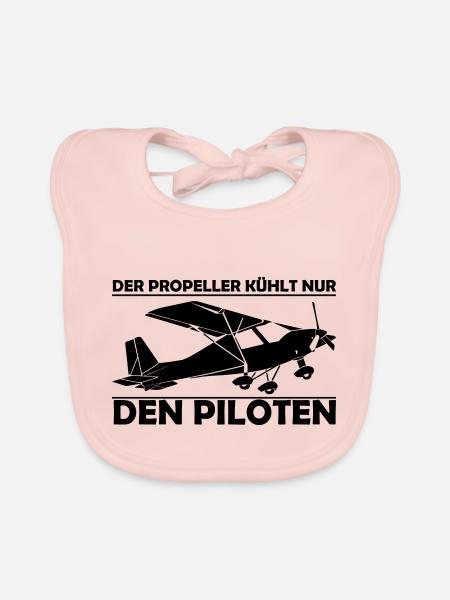 C42 Ultraleichtflugzeug Geschenk - Baby Bio-Lätzchen - Rose - Vorne