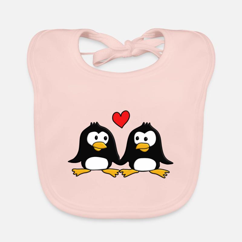 2 verliebte Pingus :) Baby Bio-Lätzchen