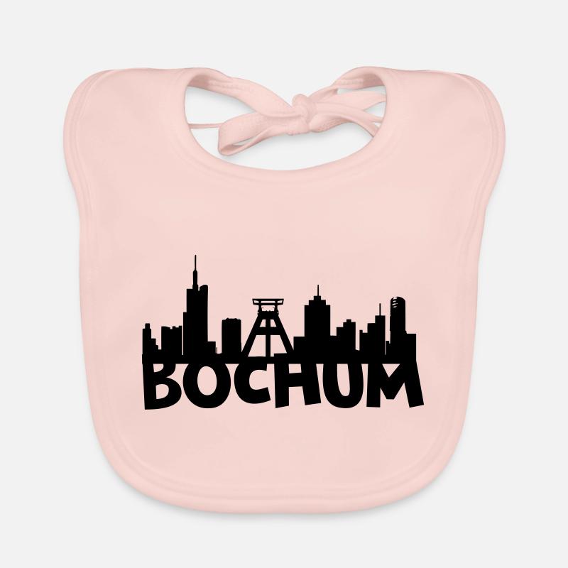 Bochum Skyline - Baby Bio-Lätzchen - Rose