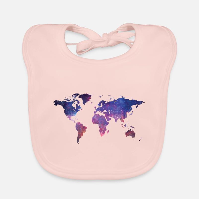 World Gift Continents Map Organic Baby Bibs