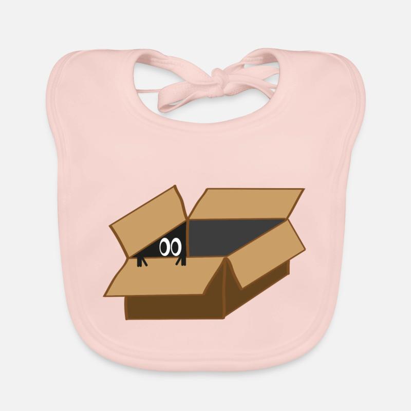 Agent Eye dans le carton - Bavoir bio Bébé - rose
