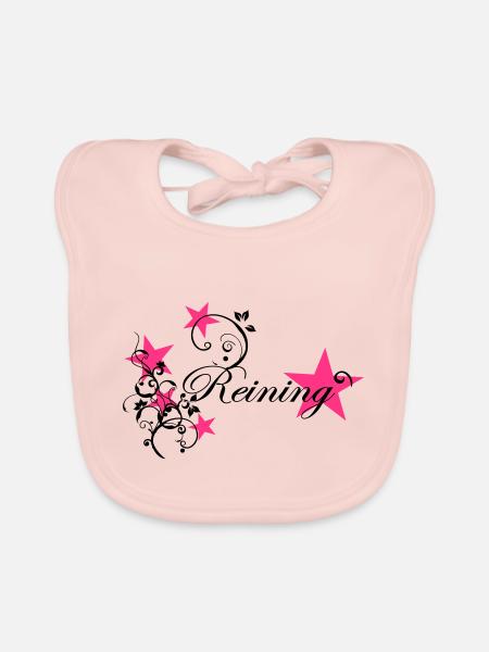 Reining Tribal Froral Sterne - Baby Bio-Lätzchen - Rose - Vorne