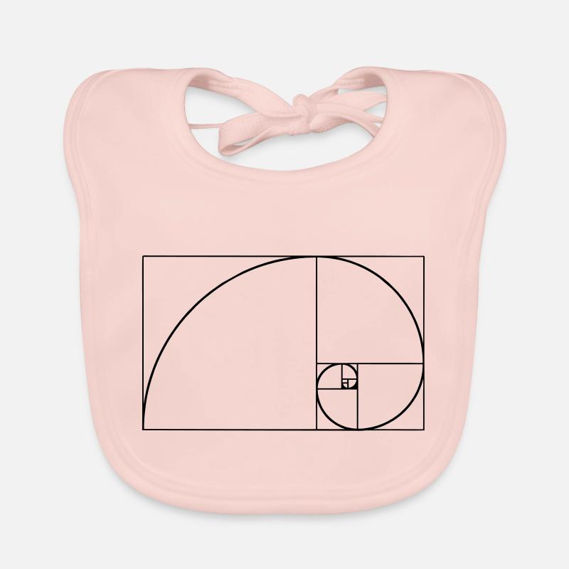 Fibonacci, Phi, Goldene Schnitt, Spirale, Rechteck - Baby Bio-Lätzchen - Rose