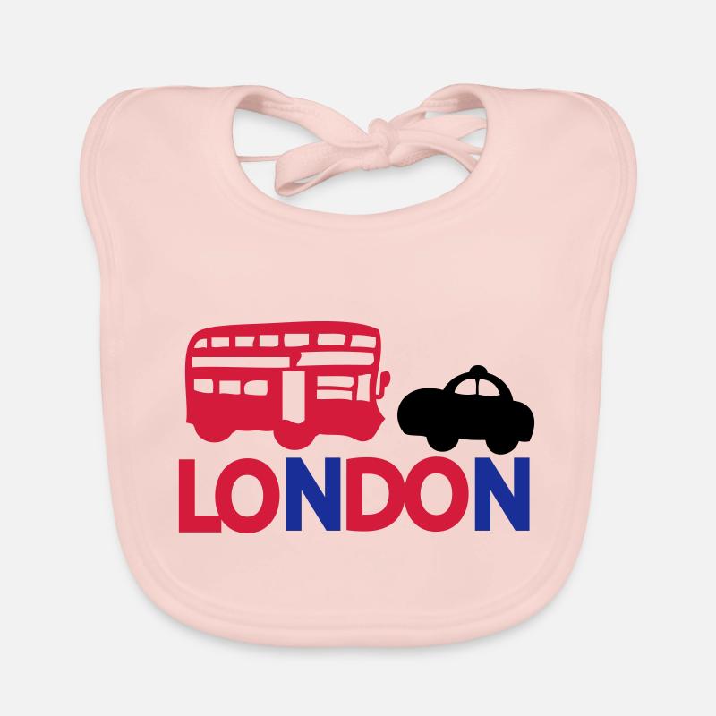 LONDON CAP BLACK & RED BUS Baby Bio-Lätzchen