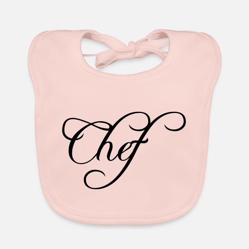 Chef Chef Cap Logo Text -starred chef Organic Baby Bibs