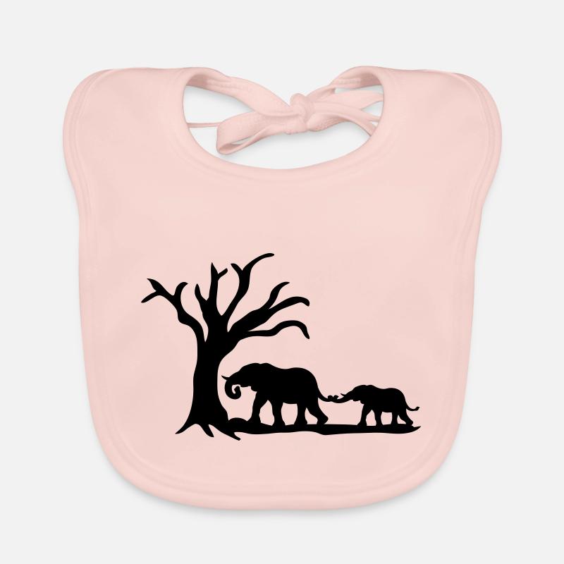 Elephants - Baby Bio-Lätzchen - Rose