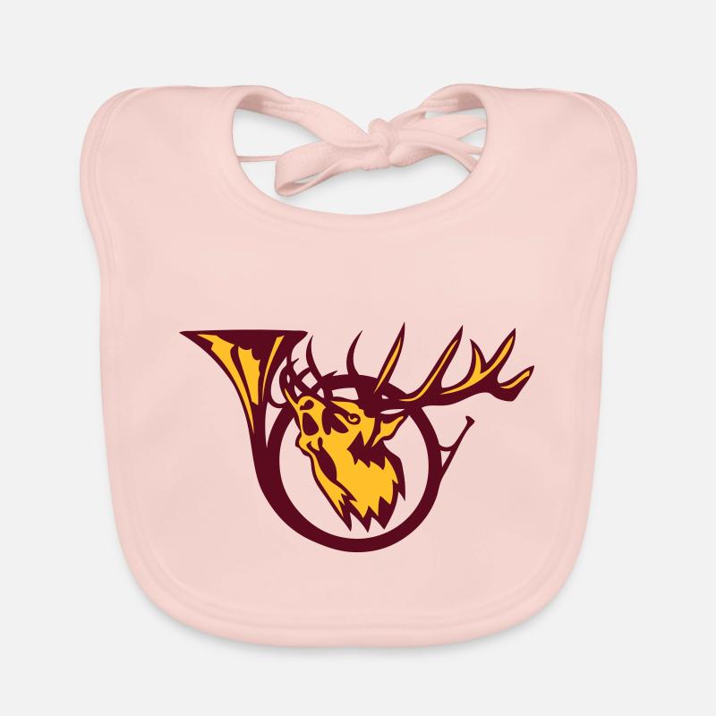 deer hunting horn logo hunt deer 1 Organic Baby Bibs