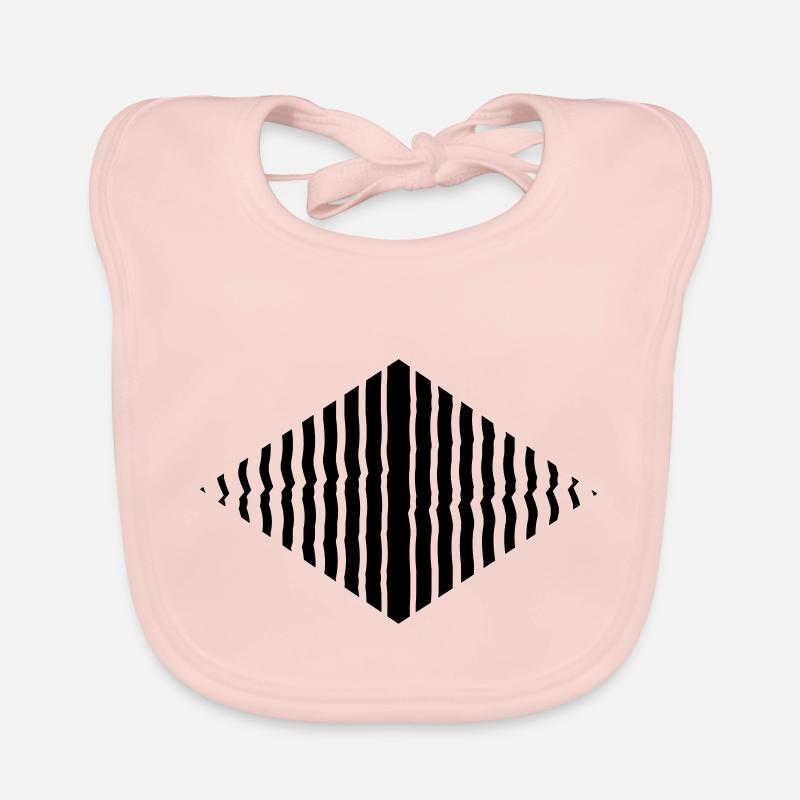 Rhombus shape line pattern many strokes Organic Baby Bibs