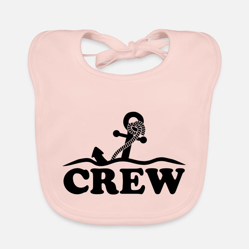 Anchor under water waves crew design Organic Baby Bibs