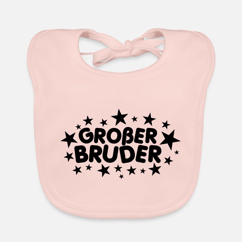 Großer Bruder - Baby Bio-Lätzchen - Rose