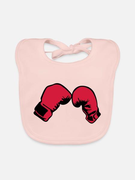 gant boxe boxeur 2503 - Bavoir bio Bébé - rose - Devant