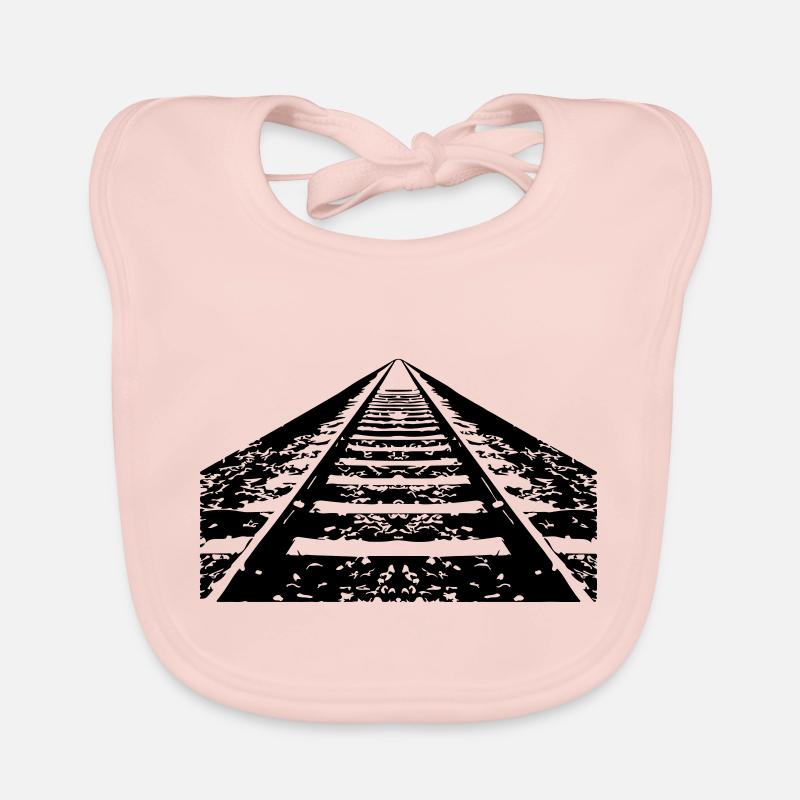 Train Rails vers l’horizon Bavoir bio Bébé