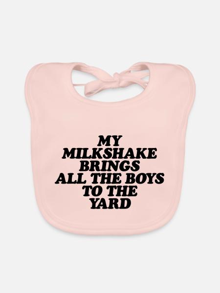 My milkshake brings all the boys to the yard - Organic Baby Bibs - rose - Front