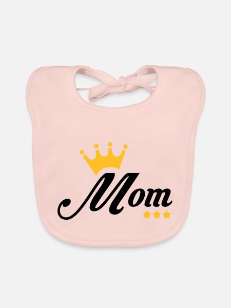 Mum / Mom / Baby / Mummy / Mother's day / Birth - Organic Baby Bibs - rose - Front