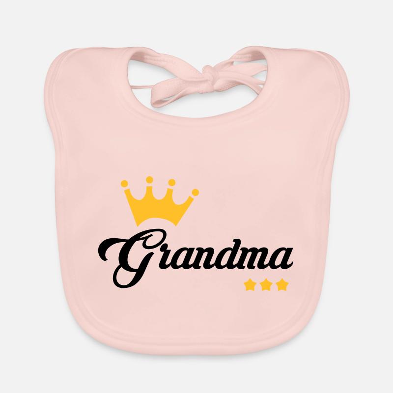 Mamie / Mamy / Grand Mere / Grand-Mère / Bébé - Bavoir bio Bébé - rose