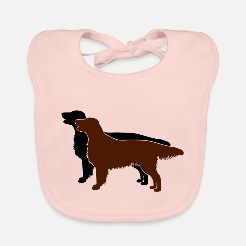 2 Flat Coated Retriever Baby Bio-Lätzchen