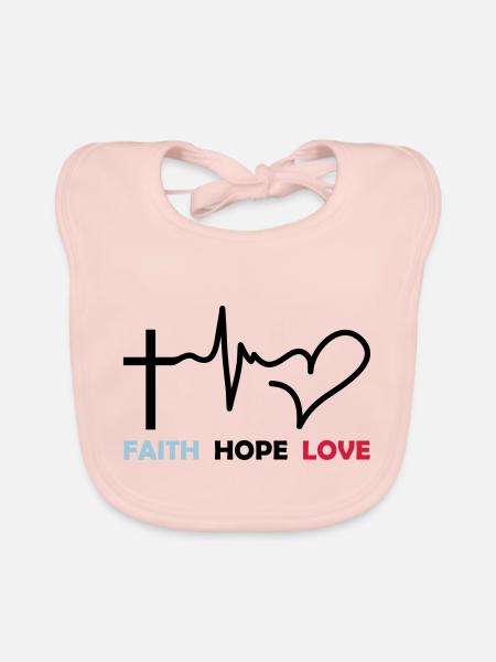 faith_hope_love_2 - Bavoir bio Bébé - rose