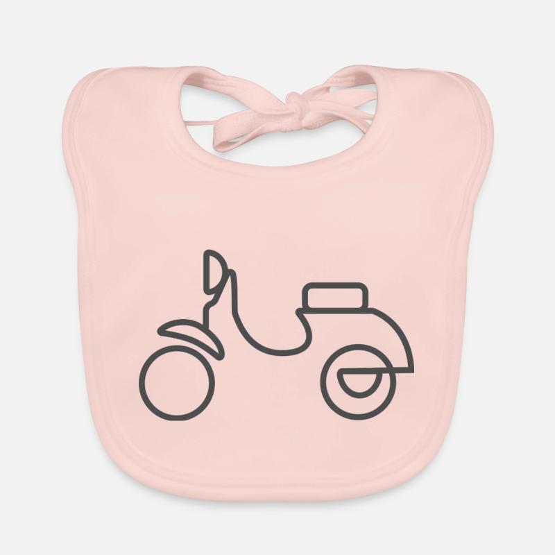 Roller lineart, minimalistic scooter Organic Baby Bibs