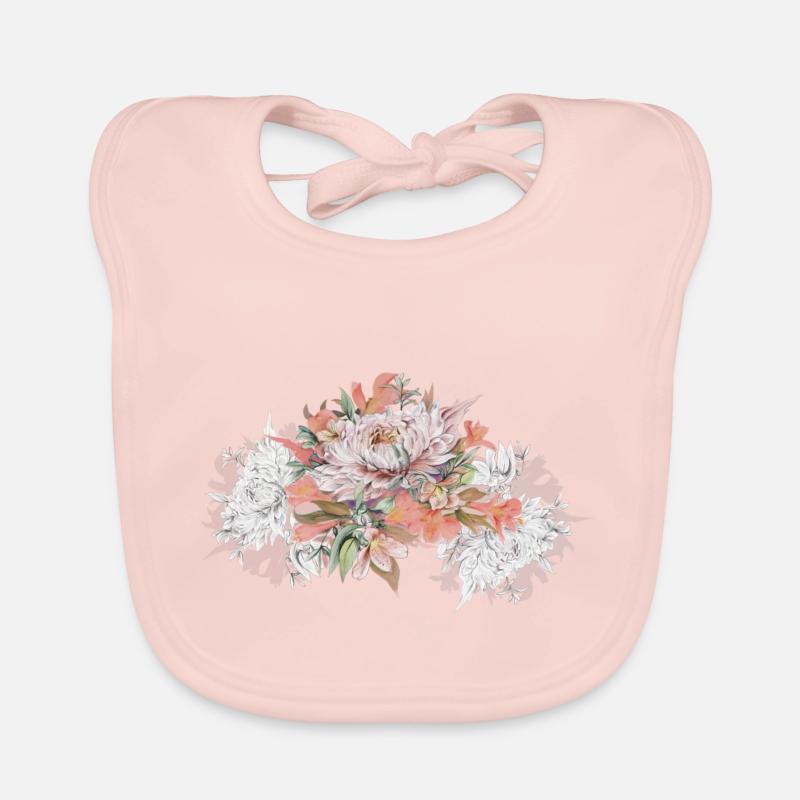 Chrysantheme - Baby Bio-Lätzchen - Rose
