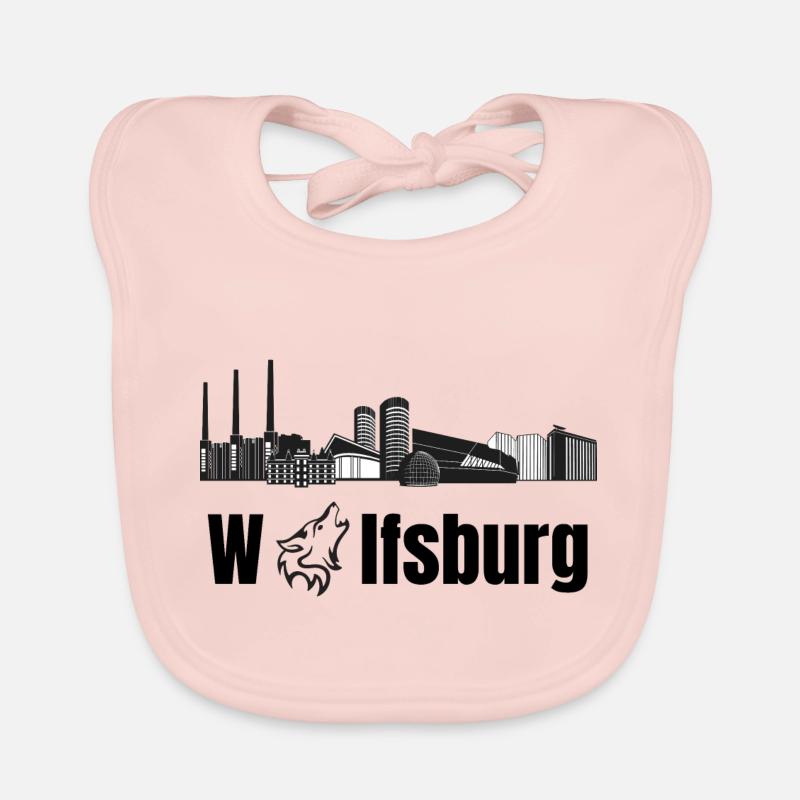 Wolfsburg Fanartikel Wolfsburg Skyline Wölfe Wolf Baby Bio-Lätzchen
