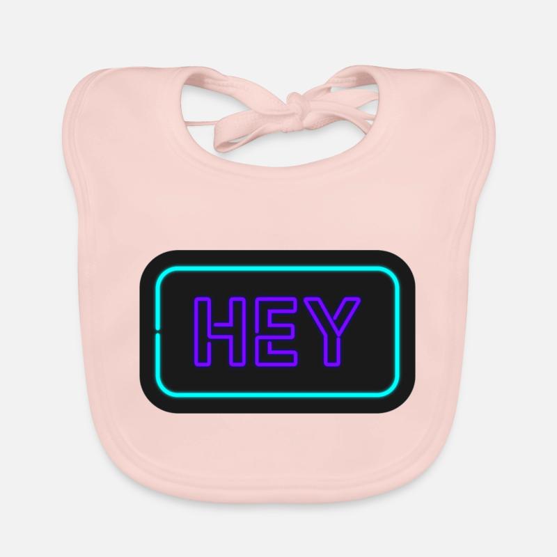 Hey Neon Shield Design Organic Baby Bibs