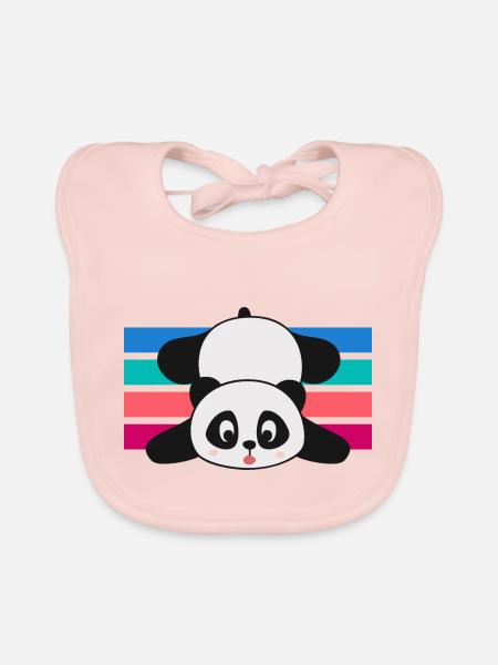 Baby Panda - Baby Bio-Lätzchen - Rose - Vorne