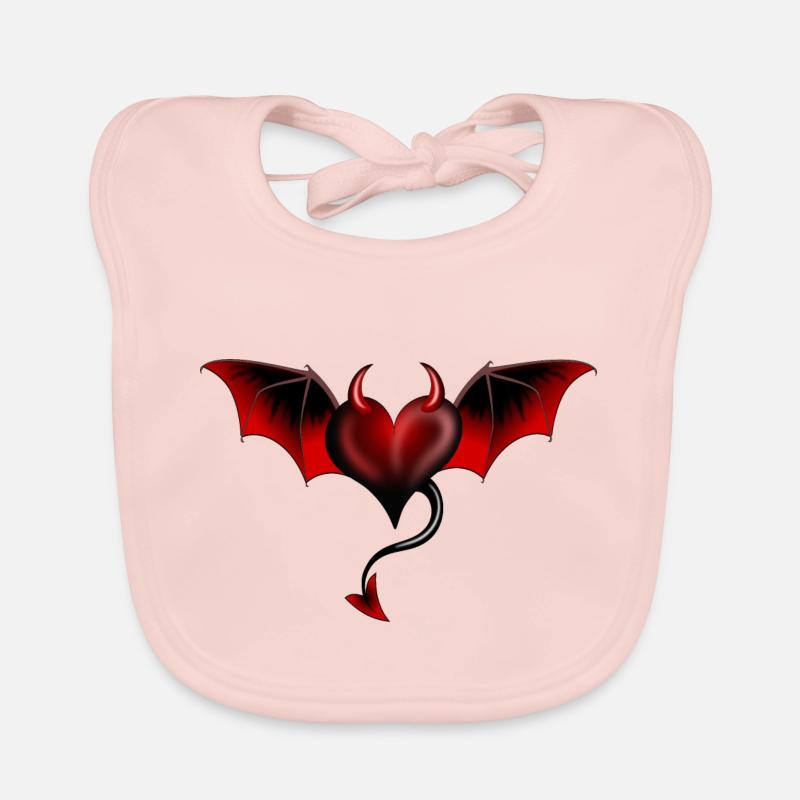 Heart Devil Satan Lucifer Evil Organic Baby Bibs