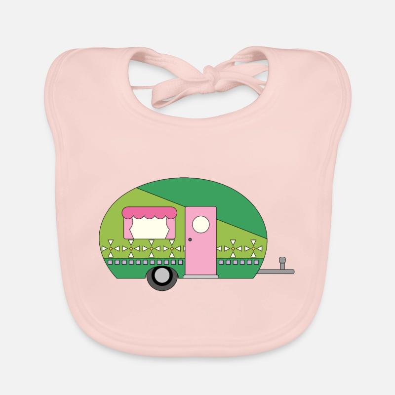 Caravane Camping Drôle Bavoir bio Bébé