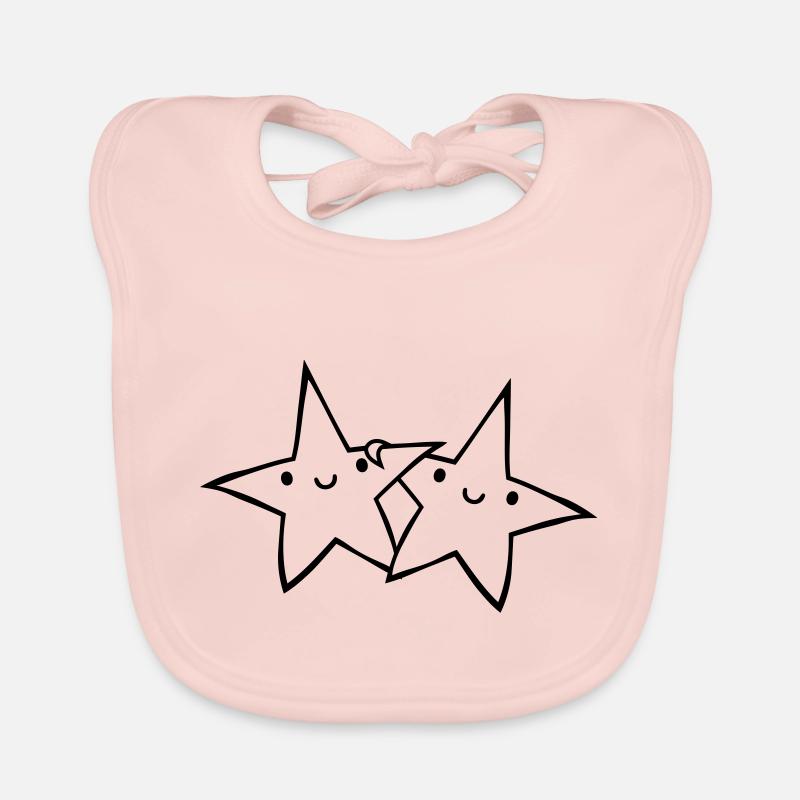 2 asterisk pairs Organic Baby Bibs