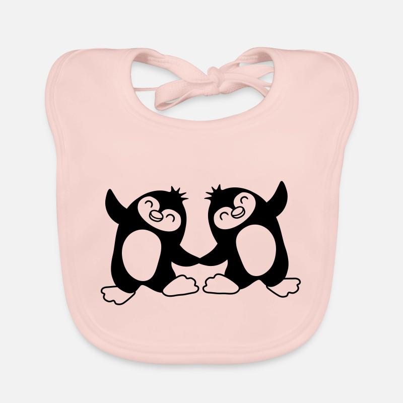 Un couple de pingouins danse doucement Bavoir bio Bébé
