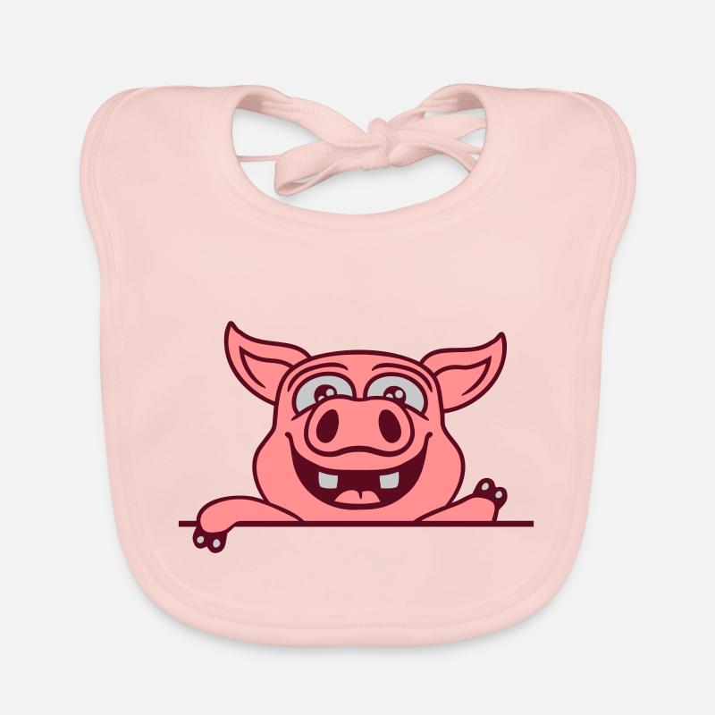 Vagues de cochon stables amicales - Bavoir bio Bébé - rose