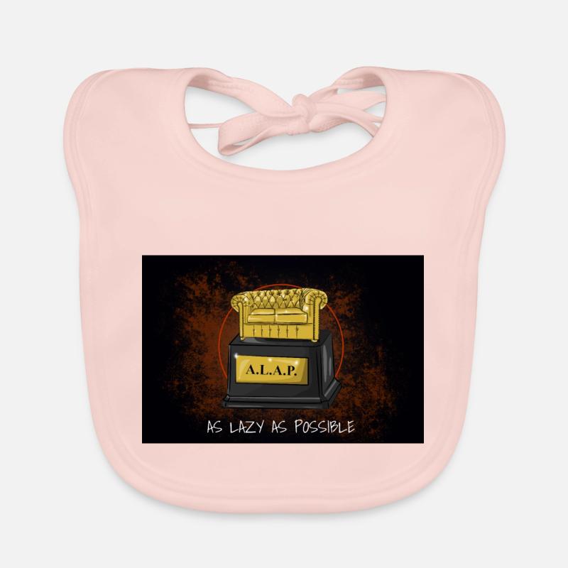 A.L.A.P. As Lazy as possible Drawing Comic Cartoon - Organic Baby Bibs - rose