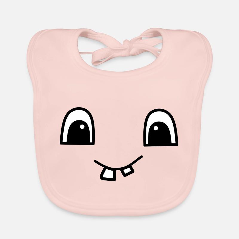 Cute face with two teeth Baby Bio-Lätzchen